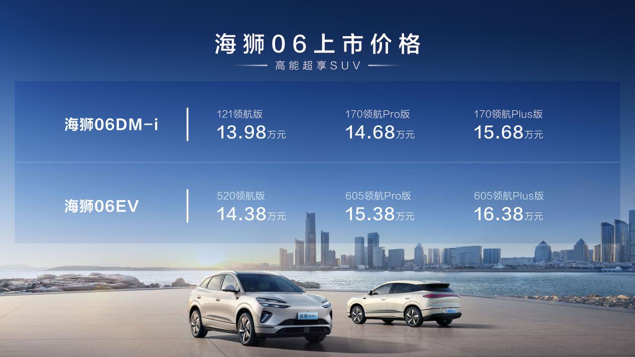 比亚迪海狮06上市 1398万元-1638万元(图1)