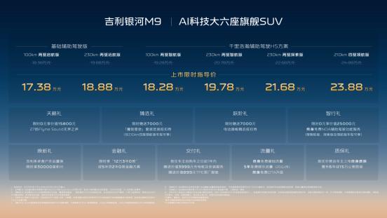 AI体系造AI汽车！限时1738万起吉利银河M9上市开启出行新时代(图1)